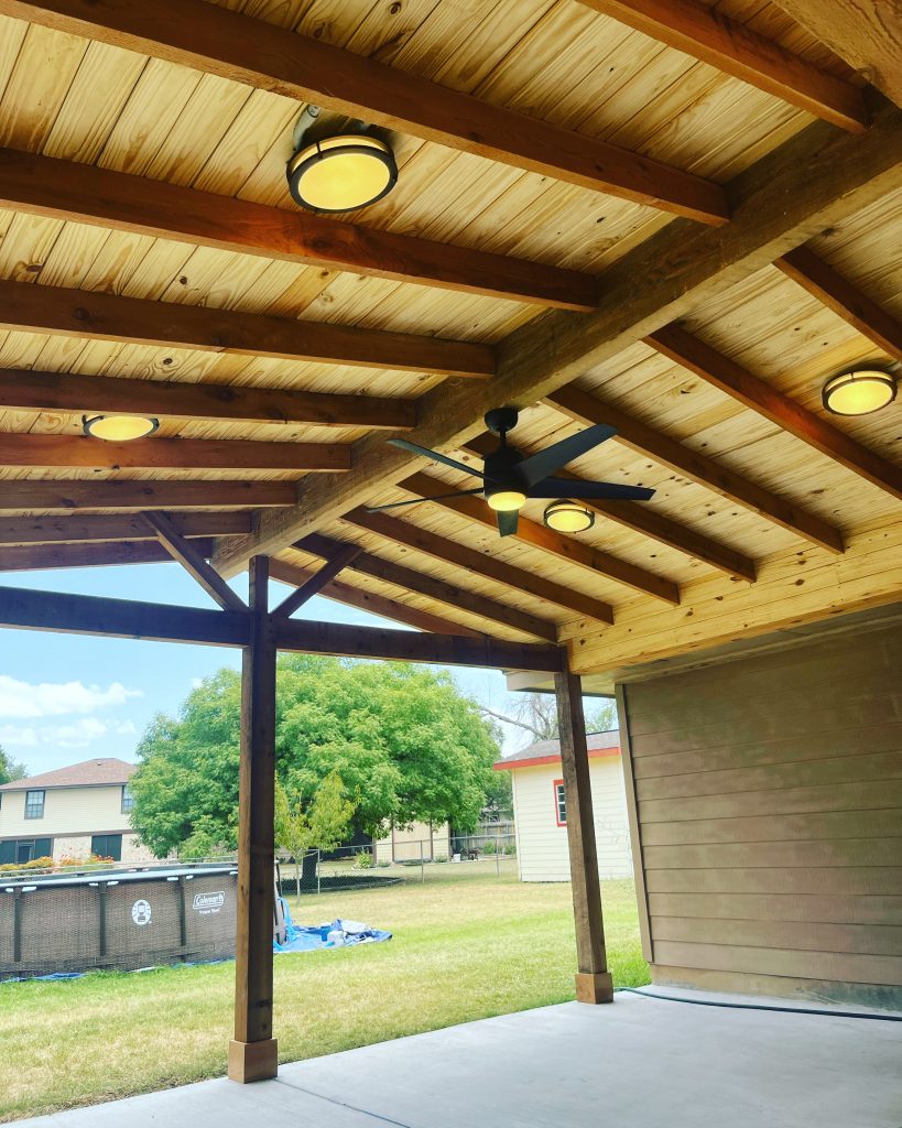 Covered store patio lights